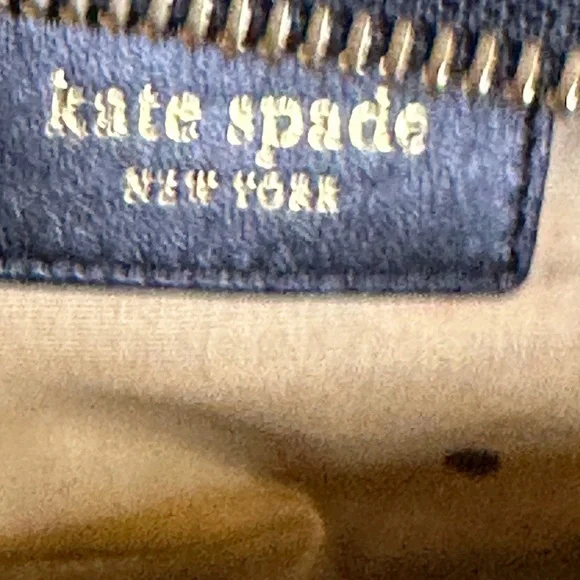 Kate Spade Tweed and Leather Wristlet Pouch Silver Black EUC - Picture 2 of 6